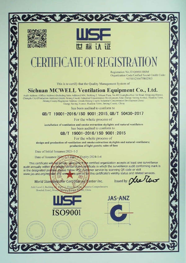 ISO9001 Quality Management System Certification